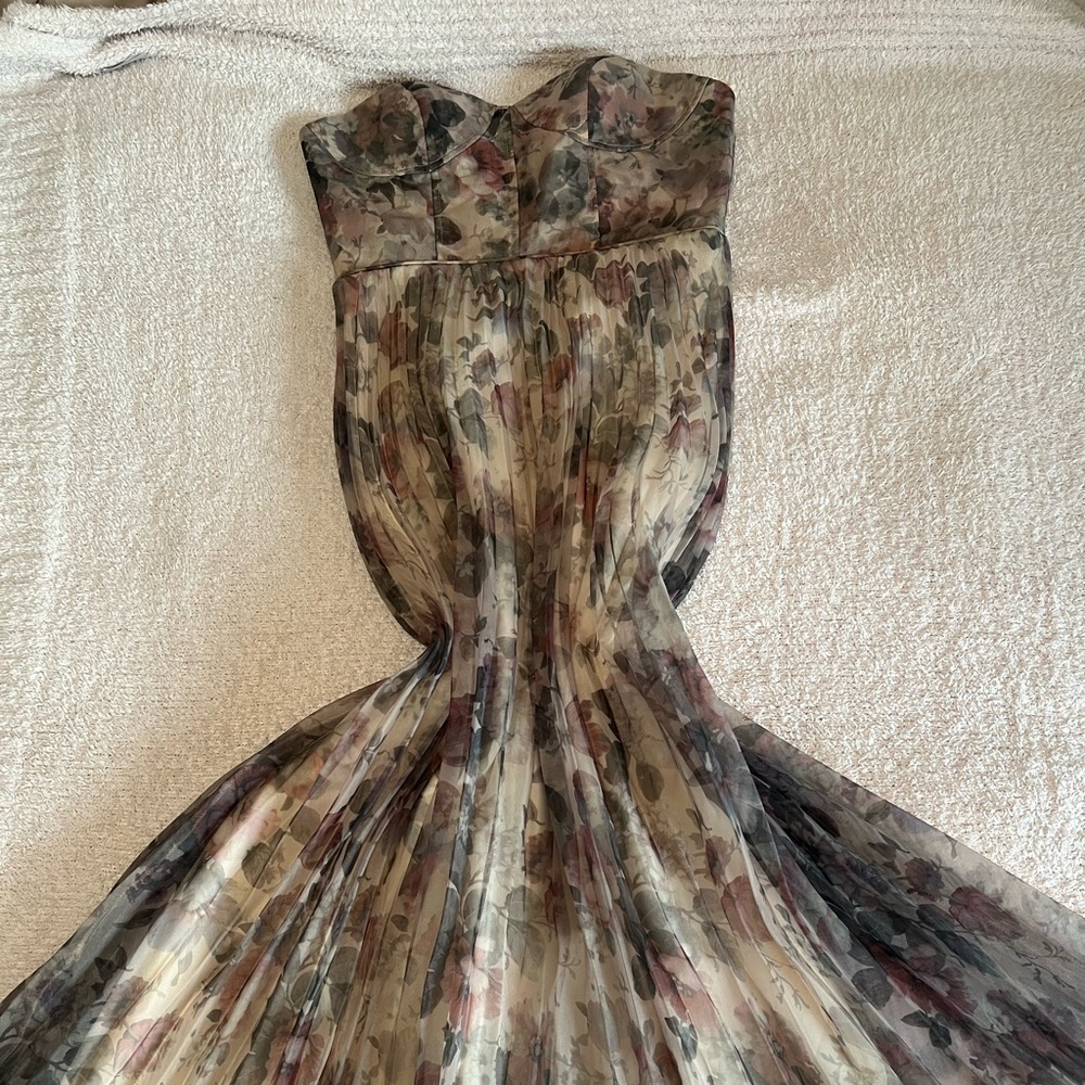 Lulus Most Beautiful Day Ivory Multi Floral Print Organza Maxi Dress Beige